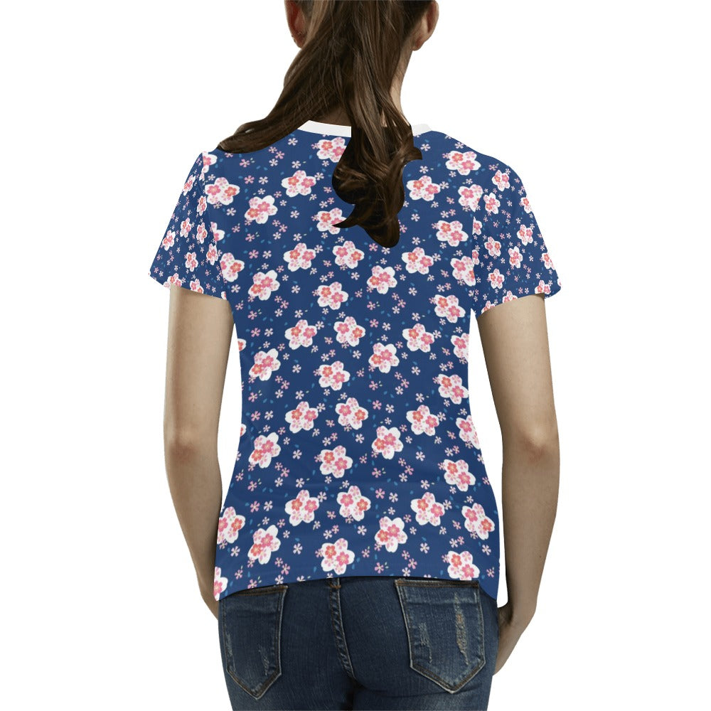 Sakura Print Design LKS306 Women's T-shirt