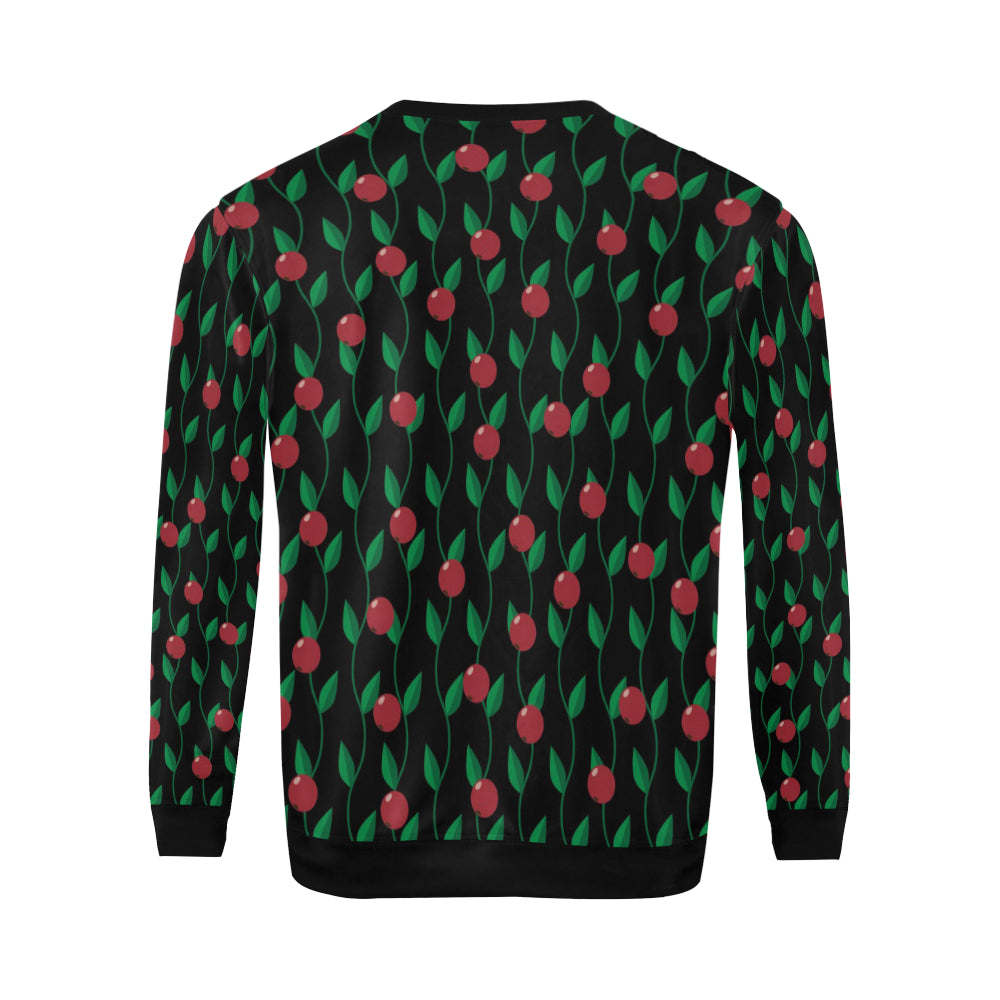 Cranberry Pattern Print Design CB01 Men Long Sleeve Sweatshirt
