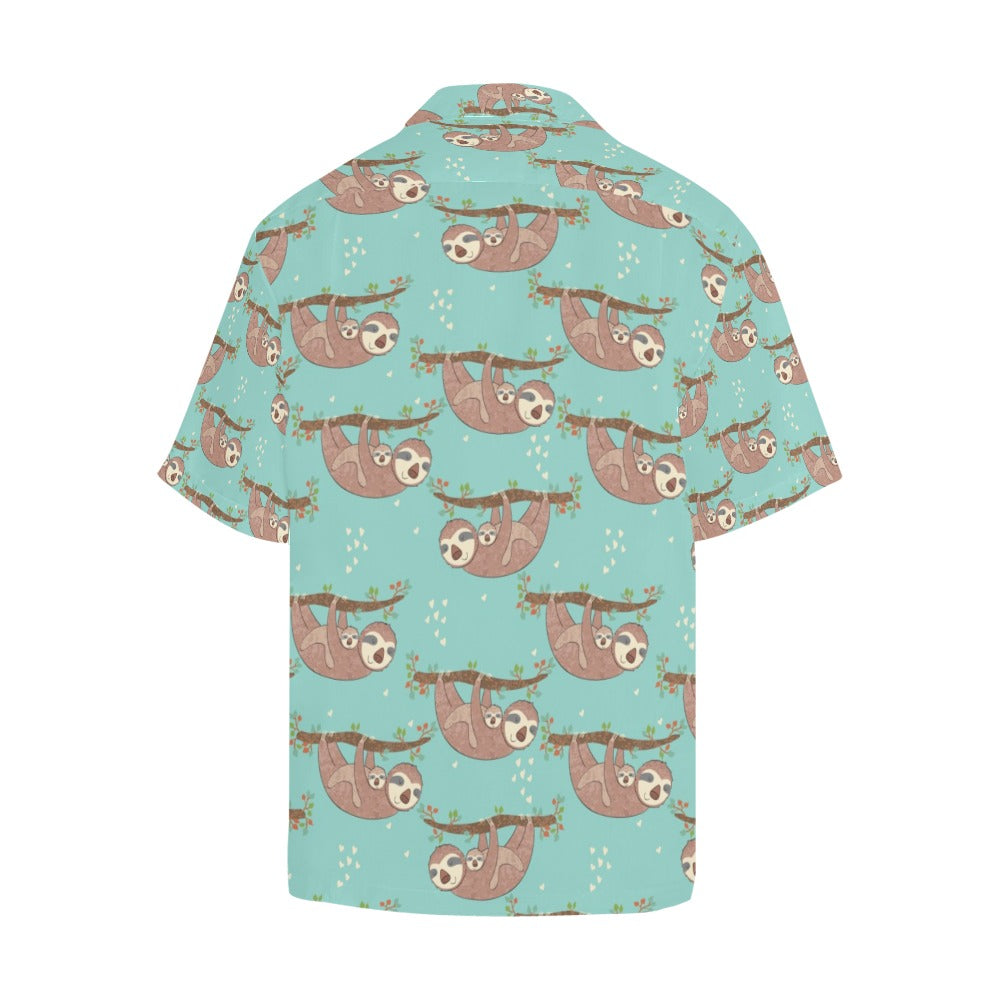 Sloth Print Design LKS302 Men's Hawaiian Shirt
