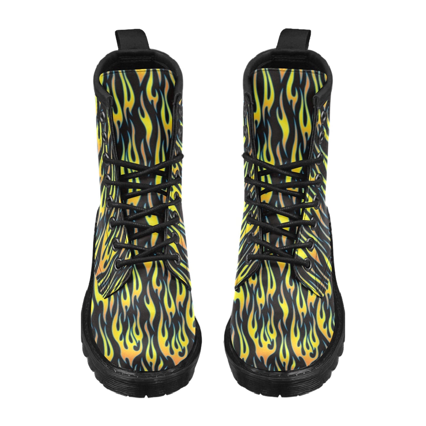 Flame Fire Yellow Pattern Women's Boots