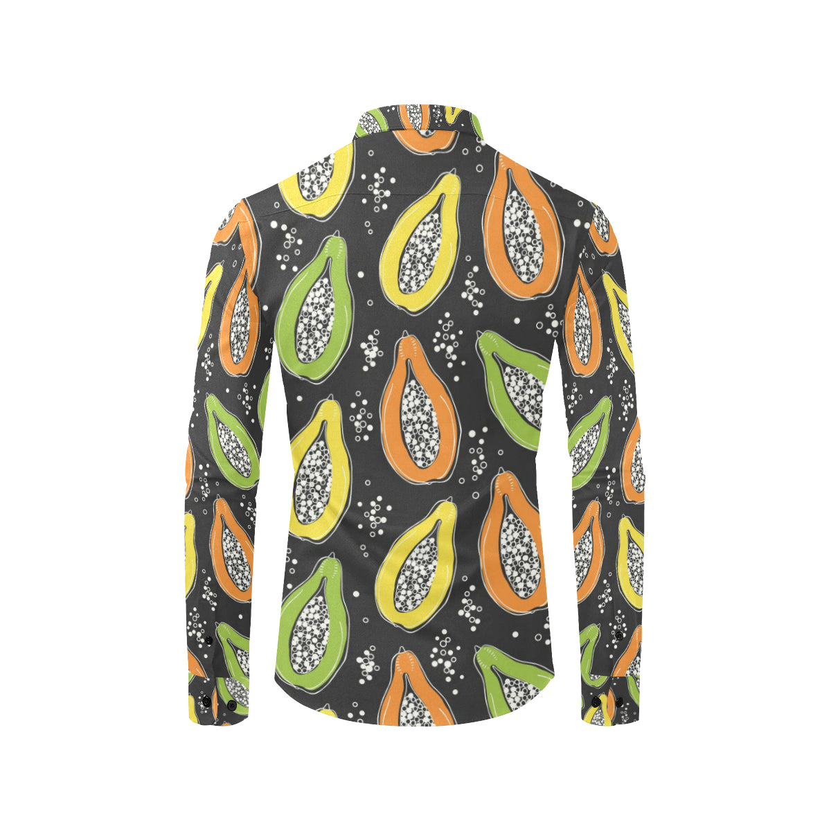 Papaya Pattern Print Design PP05 Men's Long Sleeve Shirt