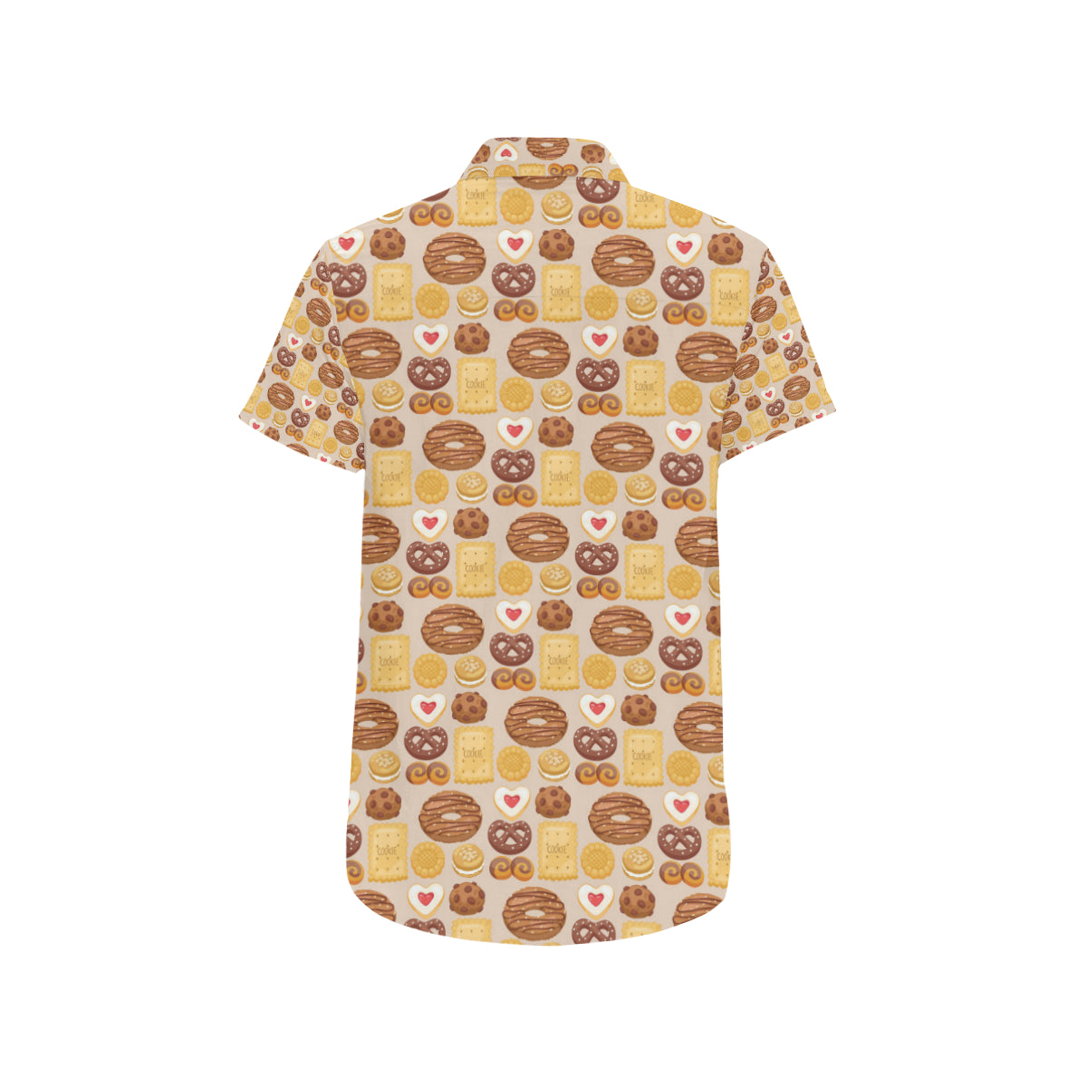 Cookie Pattern Print Design 02 Men's Short Sleeve Button Up Shirt