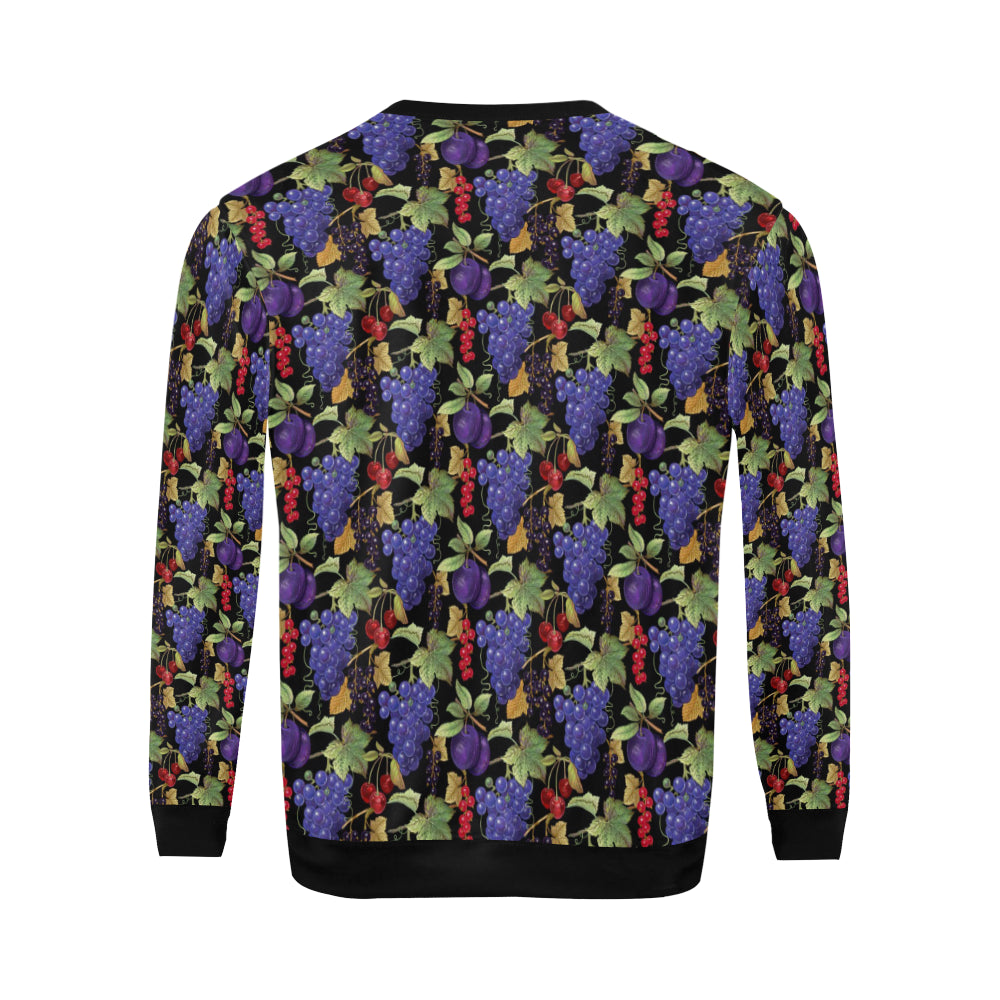 Grape Pattern Print Design GP05 Men Long Sleeve Sweatshirt