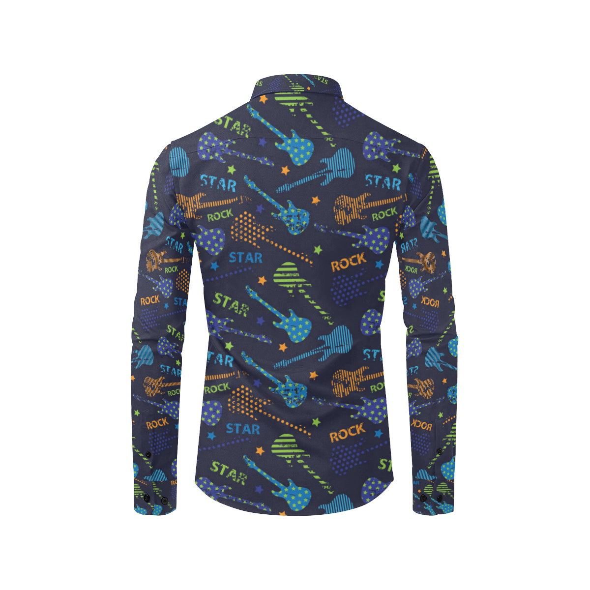 Rock and Roll Pattern Print Design A04 Men's Long Sleeve Shirt