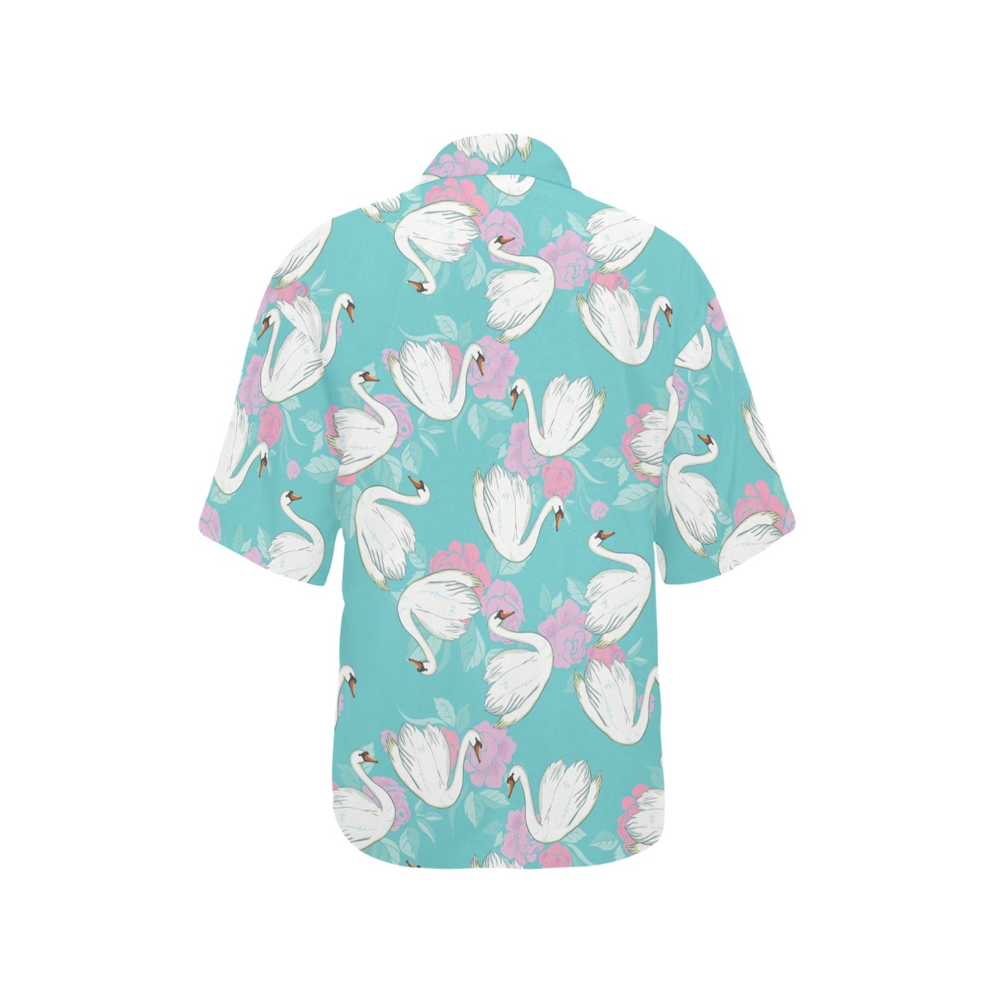 Swan Pattern Print Design 03 Women's Hawaiian Shirt