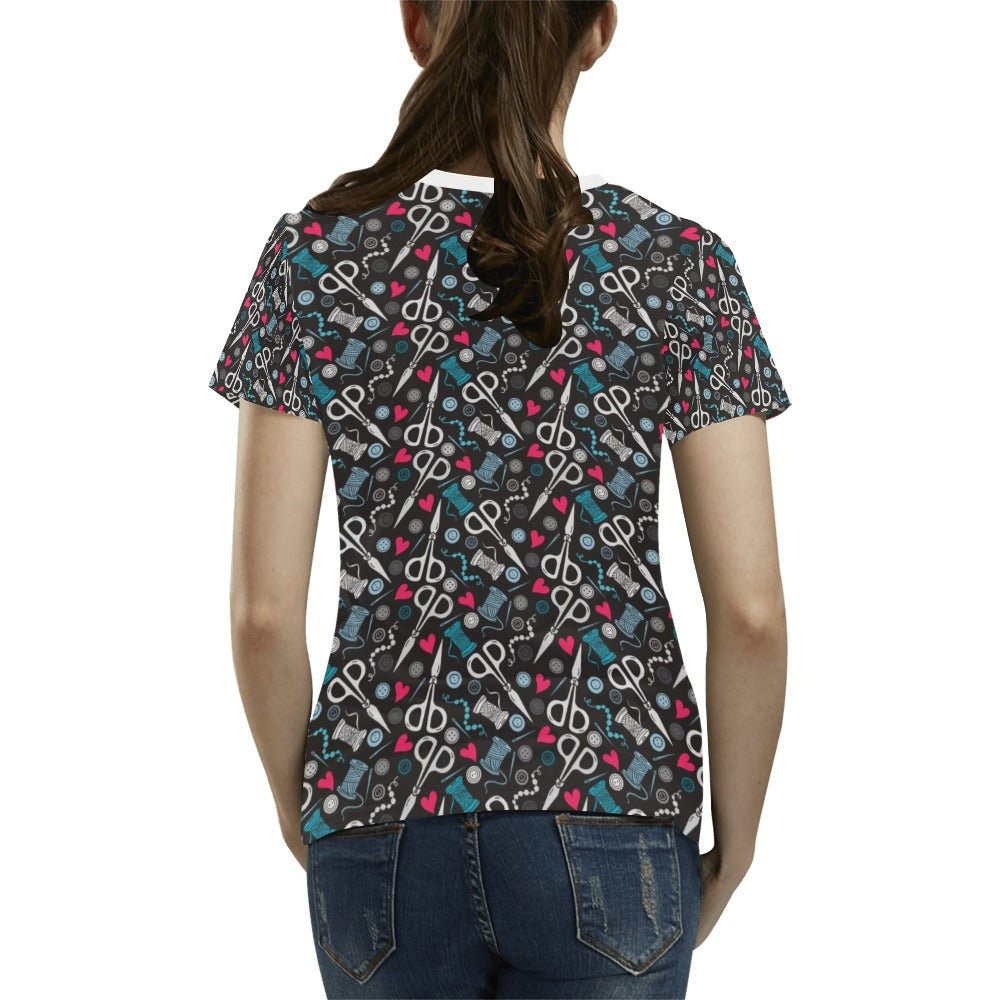 Sewing Equipment Print Design LKS305 Women's T-shirt