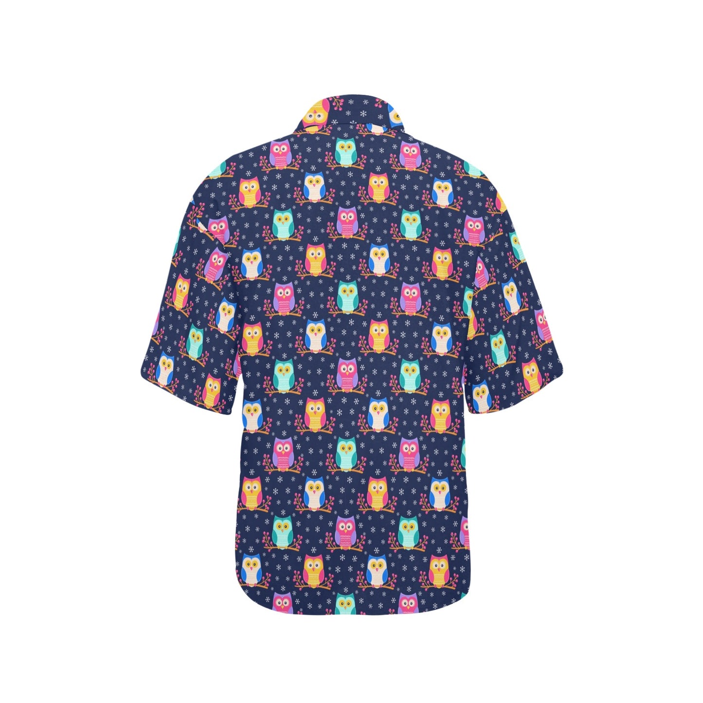 Owl Cute Themed Design Print Women's Hawaiian Shirt