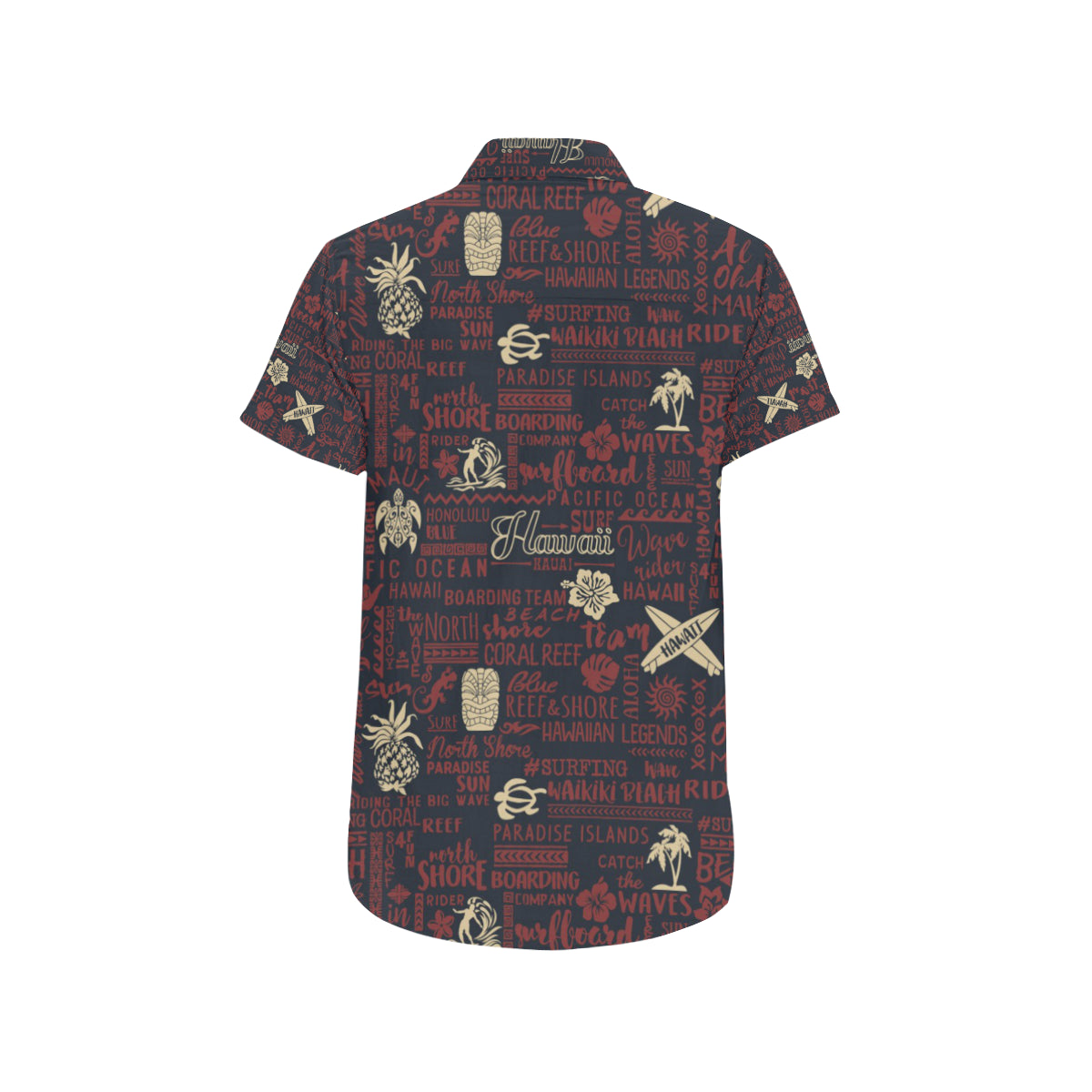 Hawaiian Themed Pattern Print Design H017 Men's Short Sleeve Button Up Shirt
