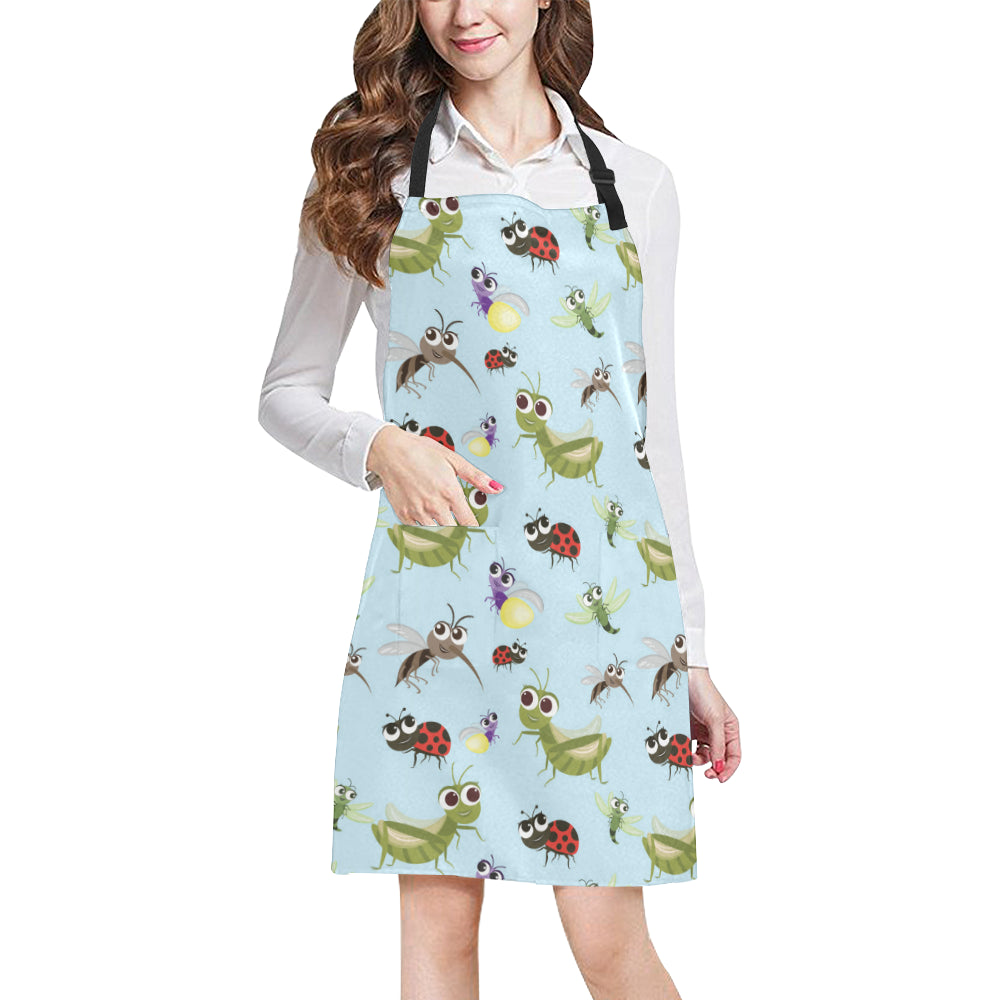 Ladybug Pattern Print Design 01 Apron with Pocket