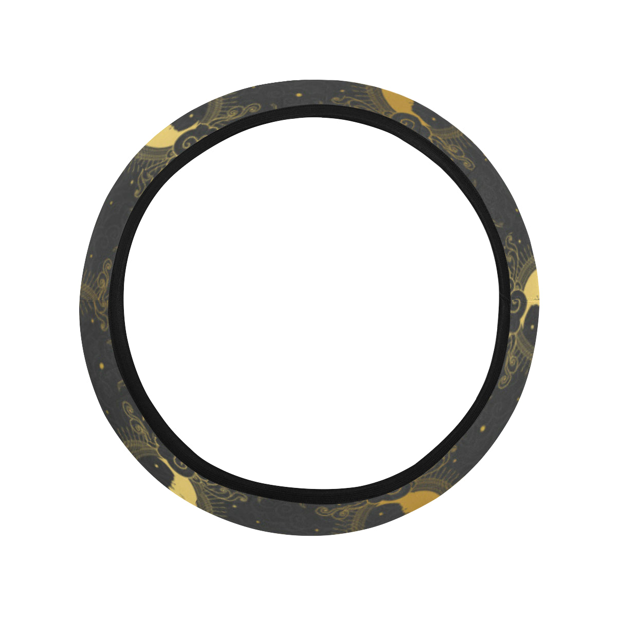 Celestial Moon Sun Pattern Print Design 05 Steering Wheel Cover with Elastic Edge
