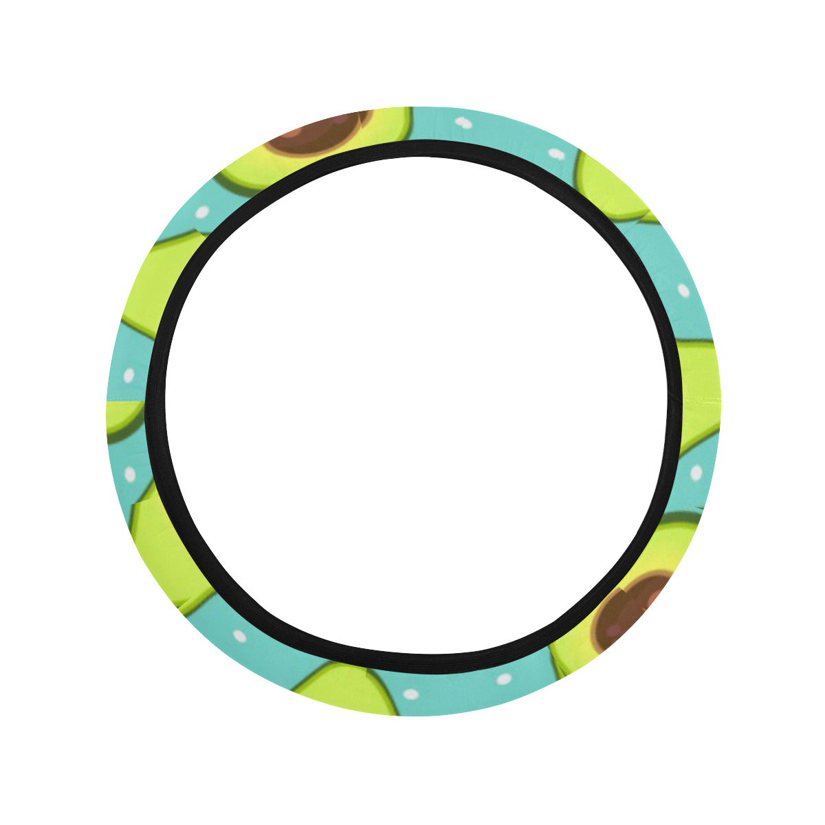 Avocado Pattern Print Design AC012 Steering Wheel Cover with Elastic Edge