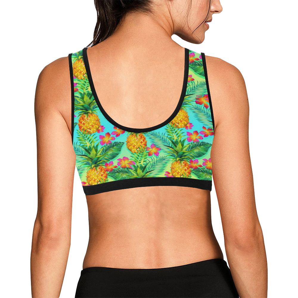 Pineapple Pattern Print Design PP010 Sports Bra