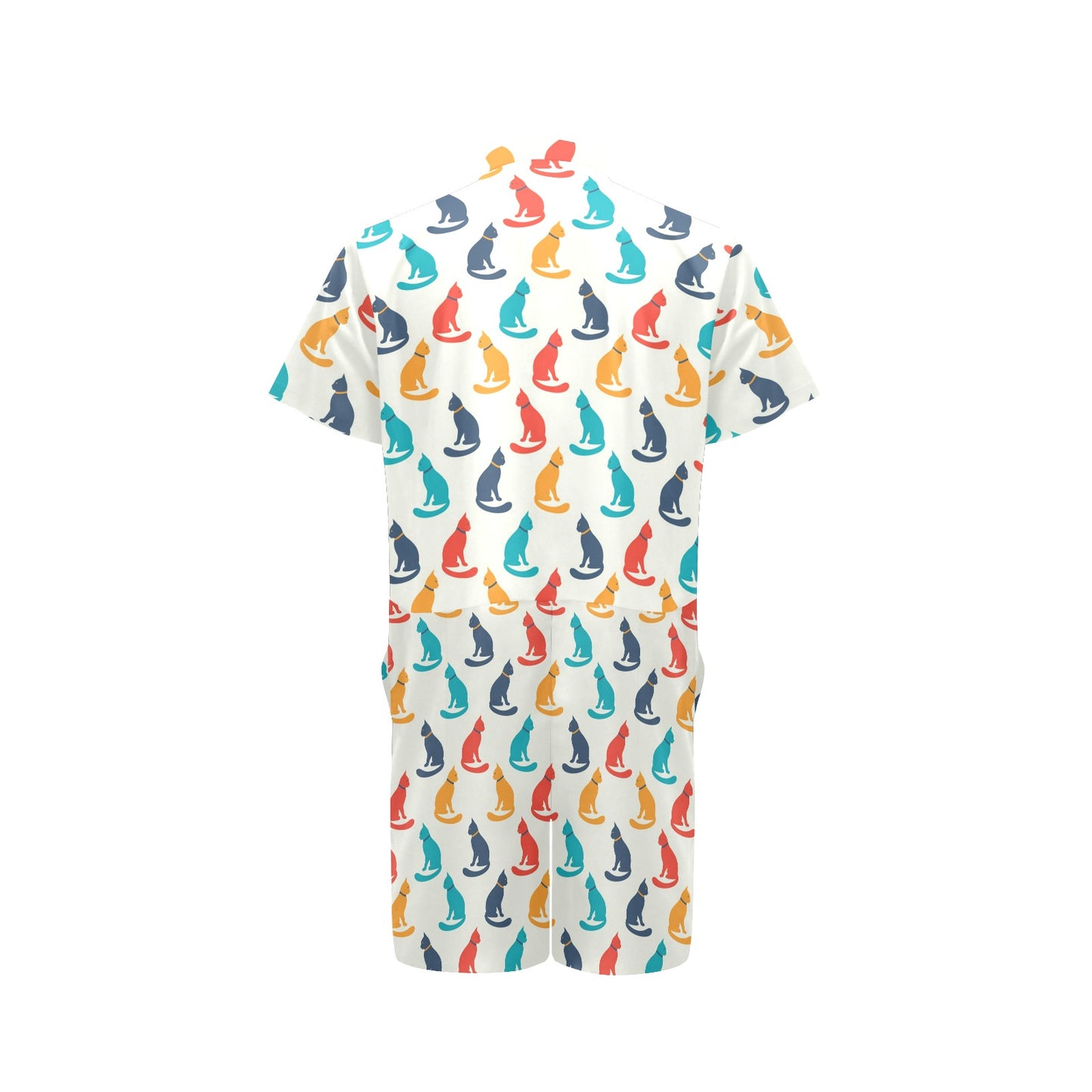 Cat Pattern Print Design 03 Men's Romper