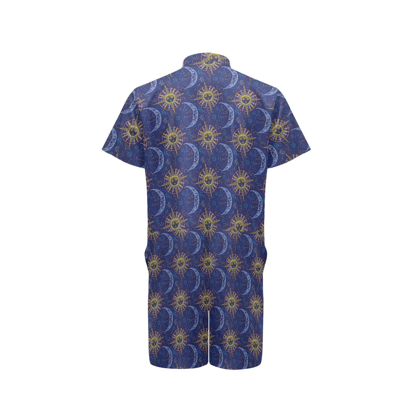 Celestial Moon Sun Pattern Print Design 01 Men's Romper