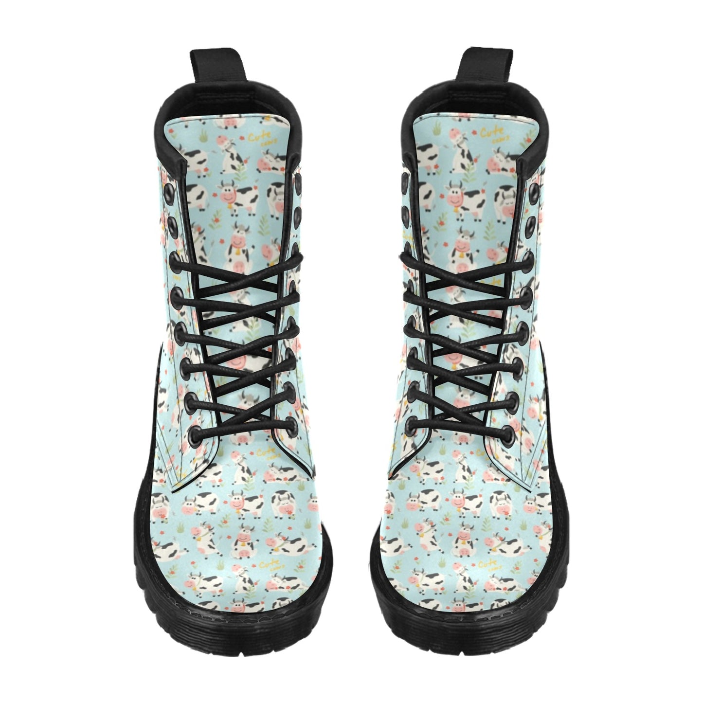 Cattle Print Design LKS403 Women's Boots