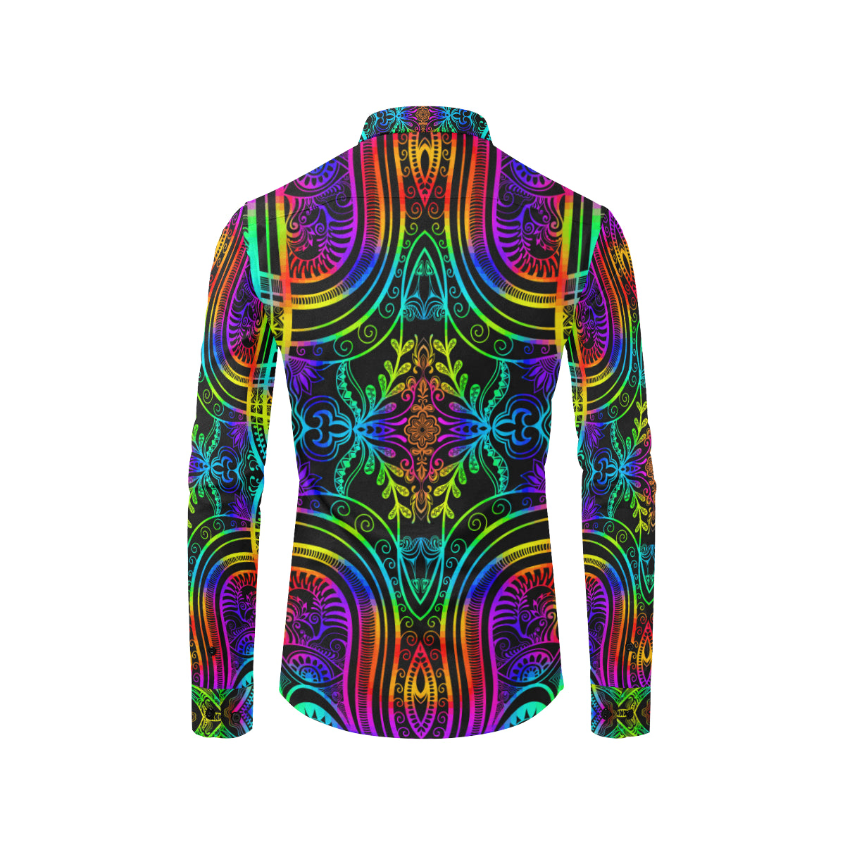 Neon Trible Rainbow Pattern Print Design A01 Men's Long Sleeve Shirt