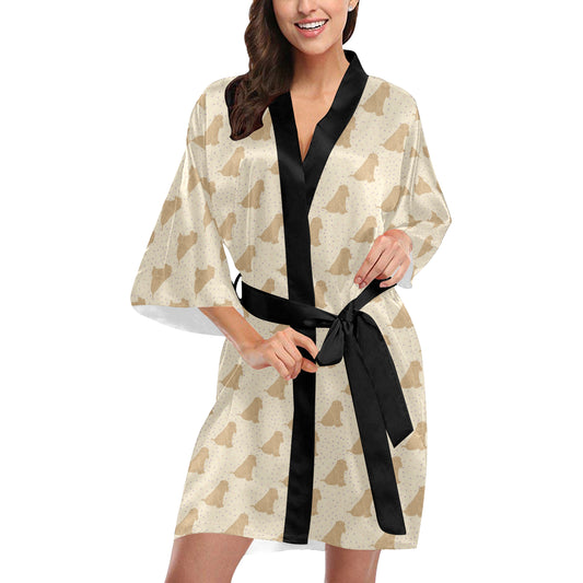Chinese Shar Pei Pattern Print Design 01 Women's Short Kimono