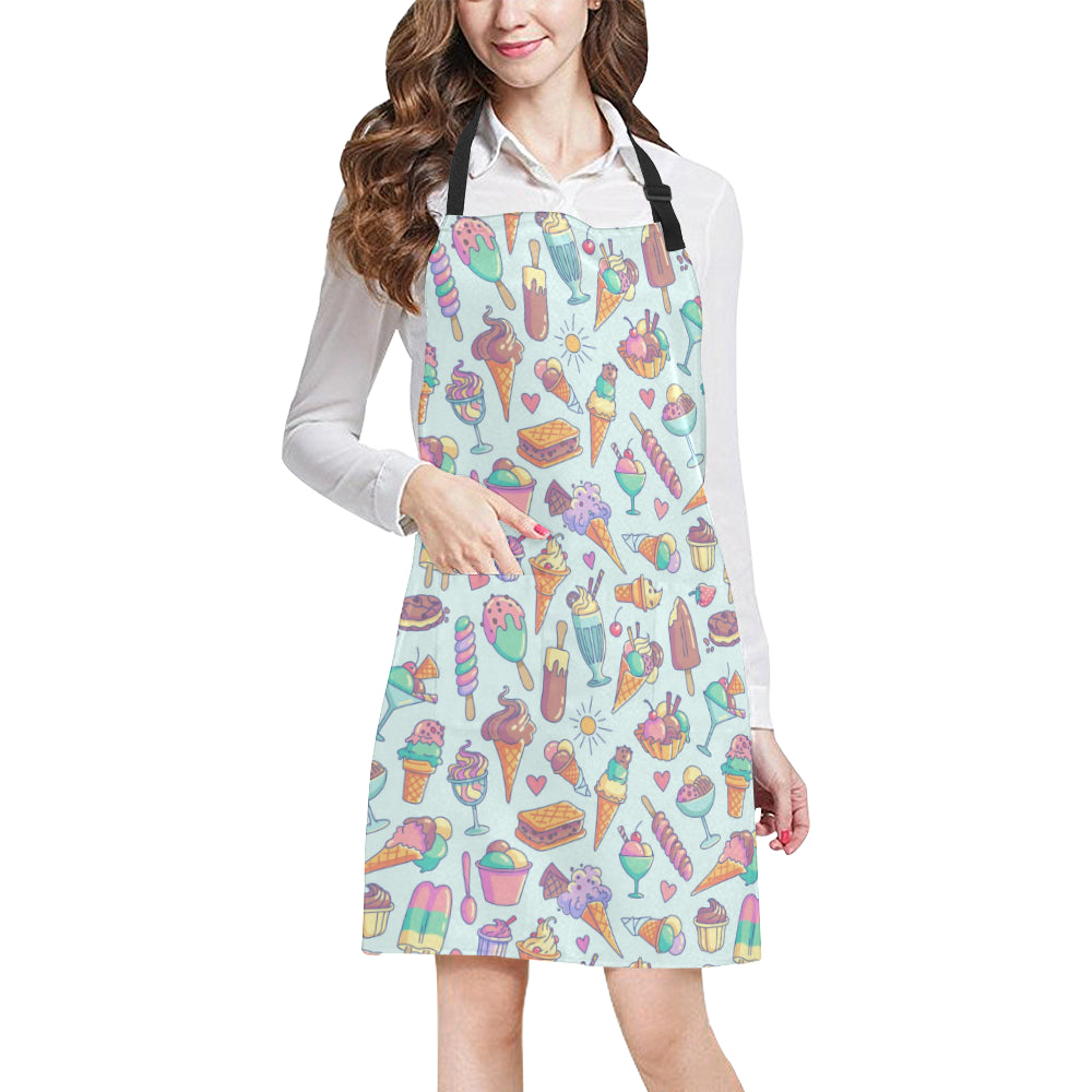 Ice Cream Pattern Print Design IC02 Apron with Pocket