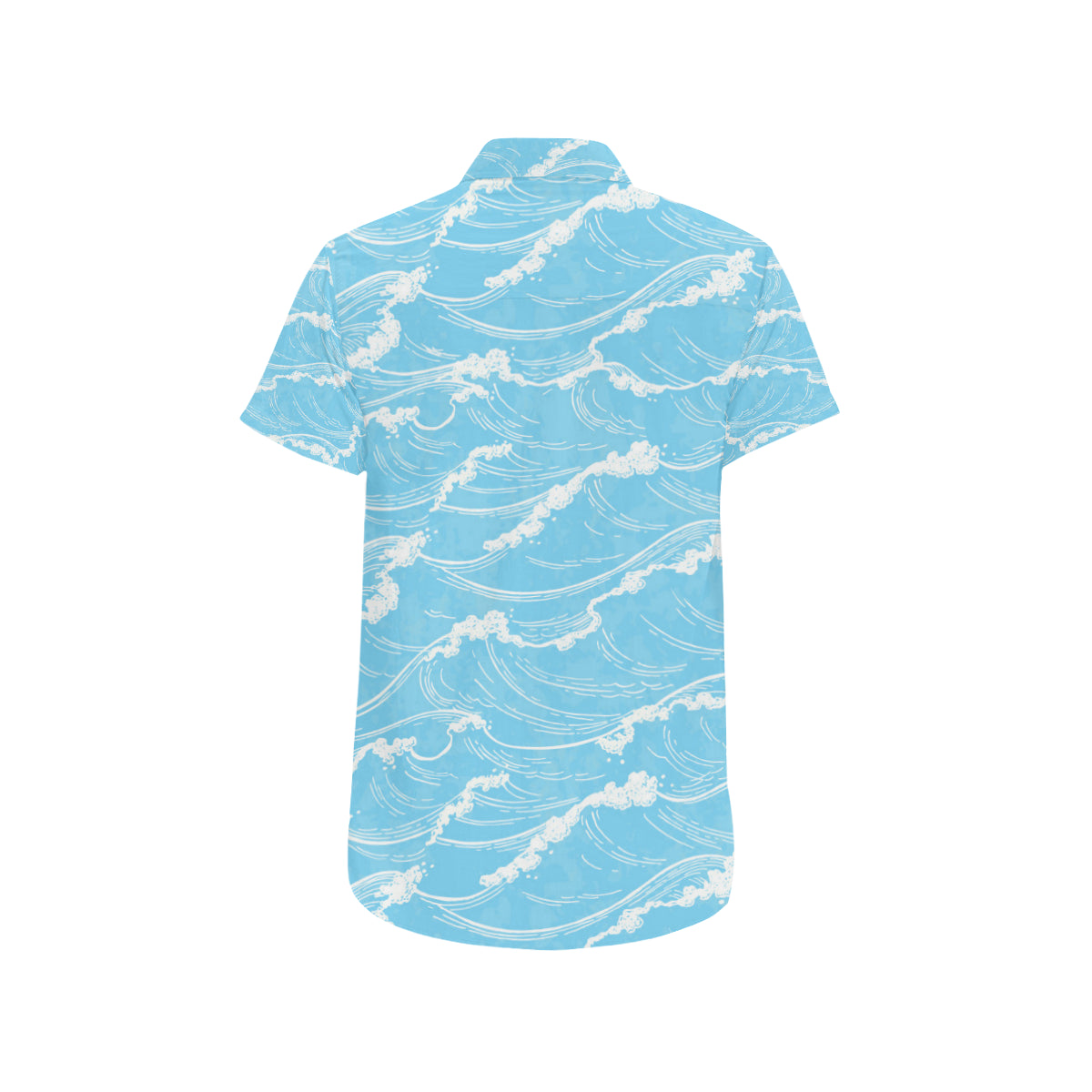 Ocean Wave Pattern Print Design A01 Men's Short Sleeve Button Up Shirt