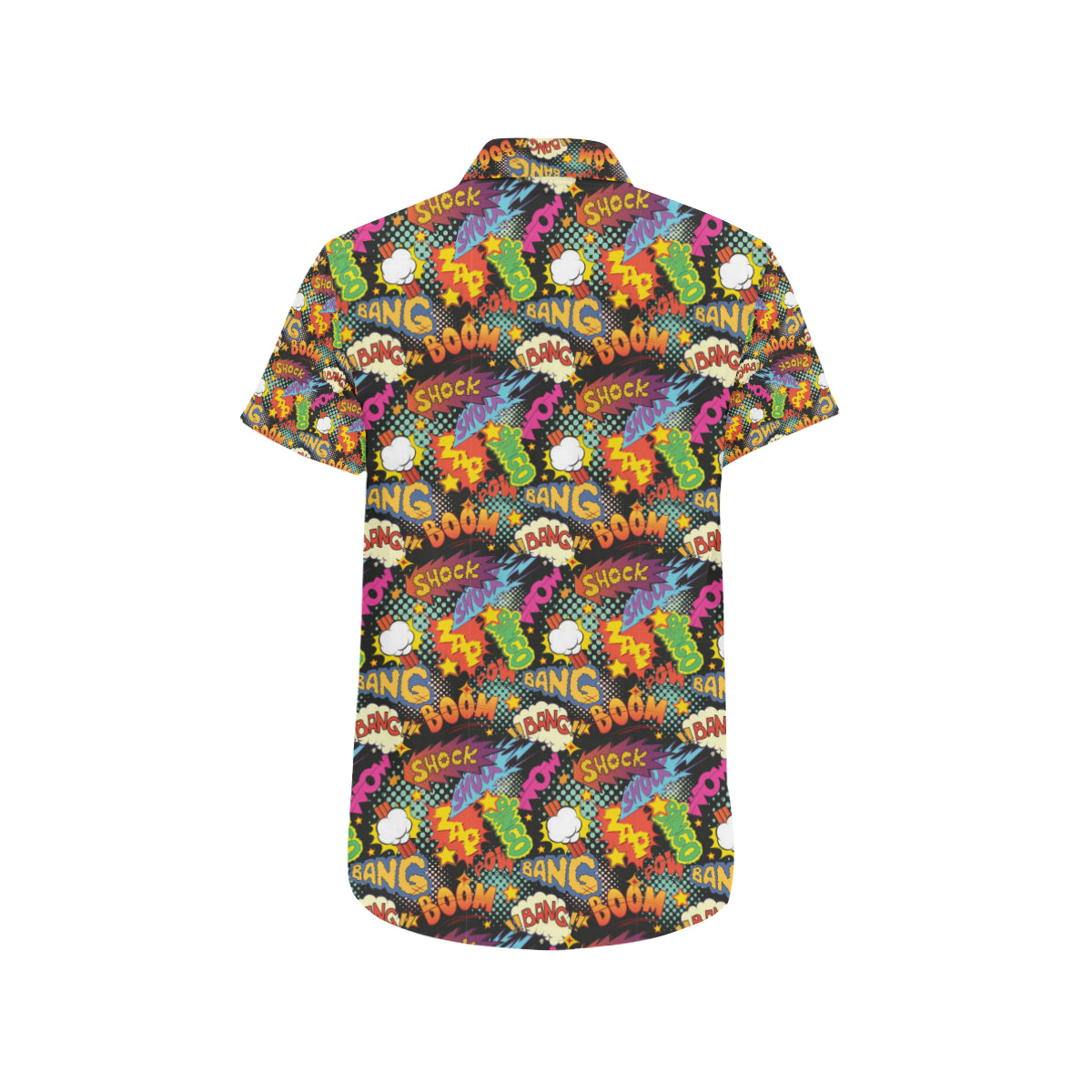 Comic Book Pattern Print Design 01 Men's Short Sleeve Button Up Shirt