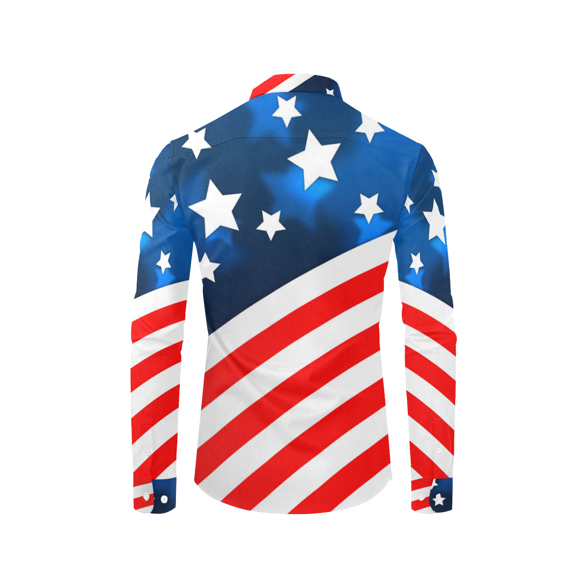 American flag Print Men's Long Sleeve Shirt
