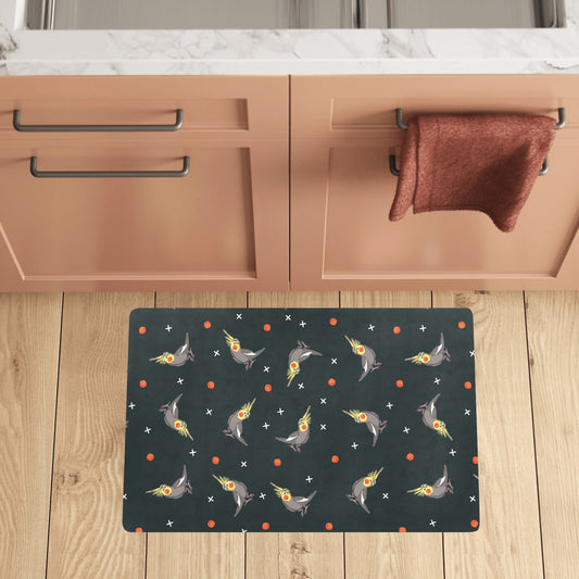 Cockatiel Pattern Print Design 02 Kitchen Mat