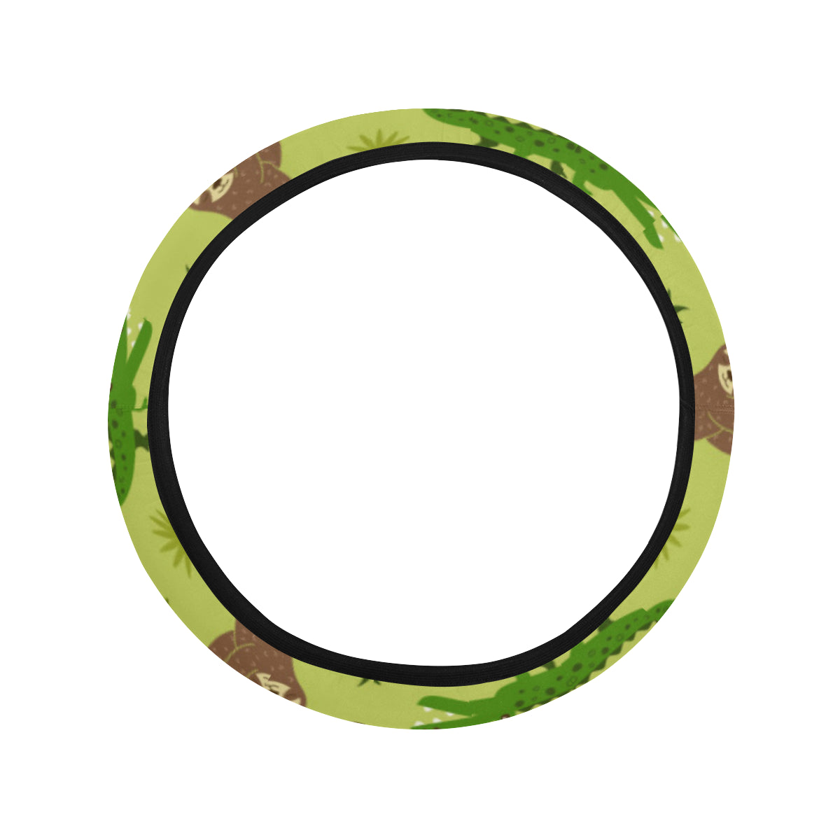 Alligator Pattern Print Design 04 Steering Wheel Cover with Elastic Edge