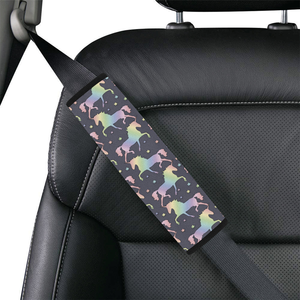 Rainbow Pattern Print Design A05 Car Seat Belt Cover