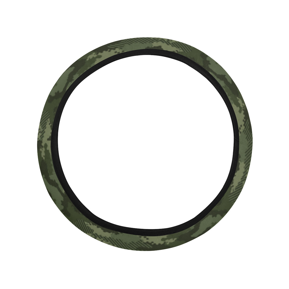 Army Camouflage Pattern Print Design 02 Steering Wheel Cover with Elastic Edge
