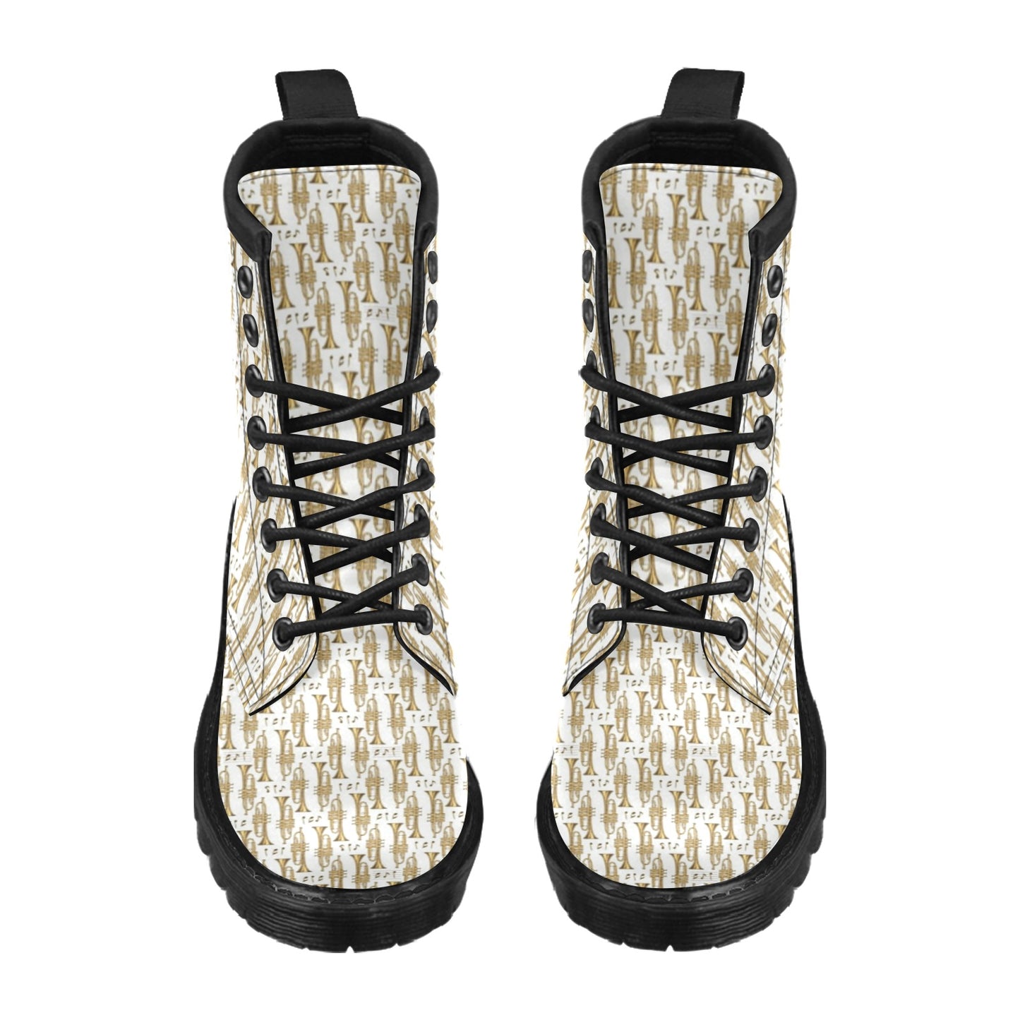 Trumpet with Music Note Print Women's Boots
