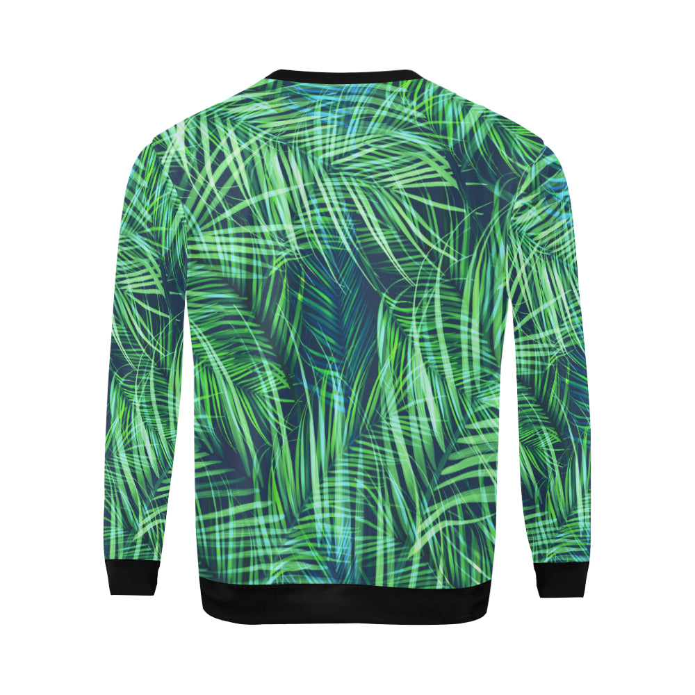 Palm Leaves Pattern Print Design PL02 Men Long Sleeve Sweatshirt