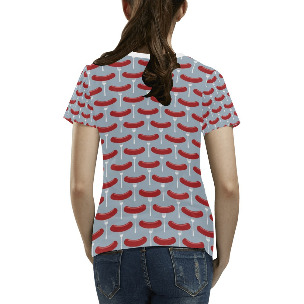 Sausage Print Design LKS301 Women's T-shirt