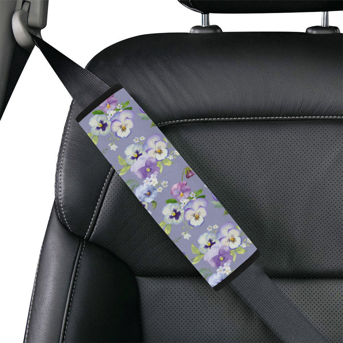 Pansy Pattern Print Design PS05 Car Seat Belt Cover