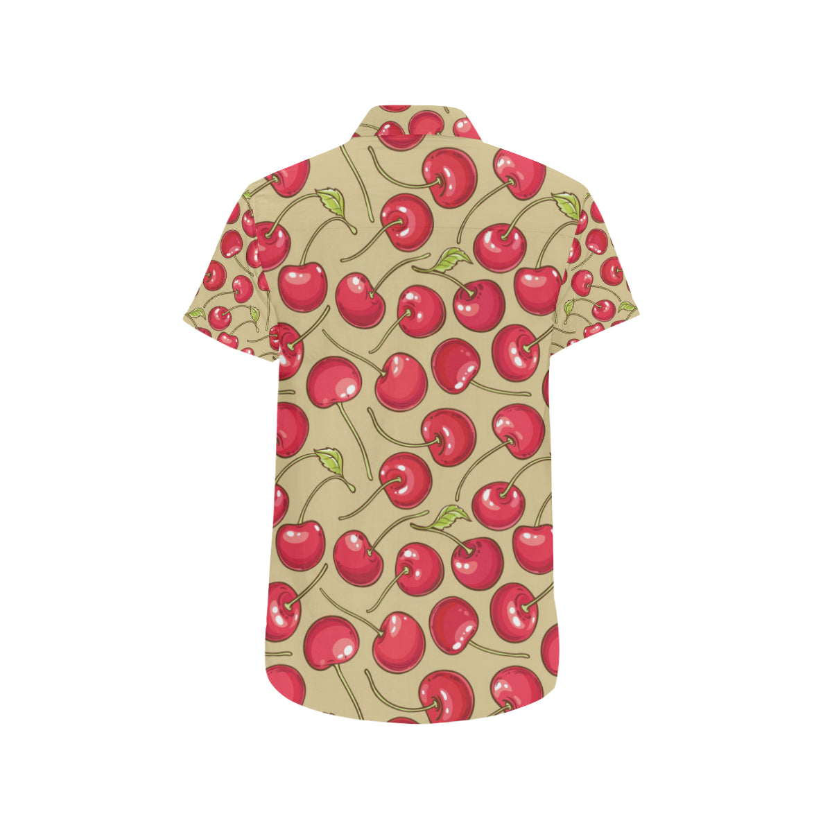 Cherry Pattern Print Design CH05 Men's Short Sleeve Button Up Shirt