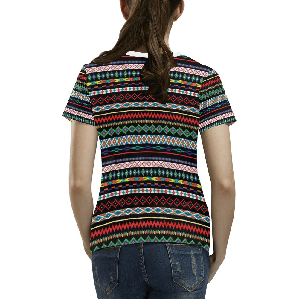 Southwest Pattern Print Design LKS302 Women's T-shirt