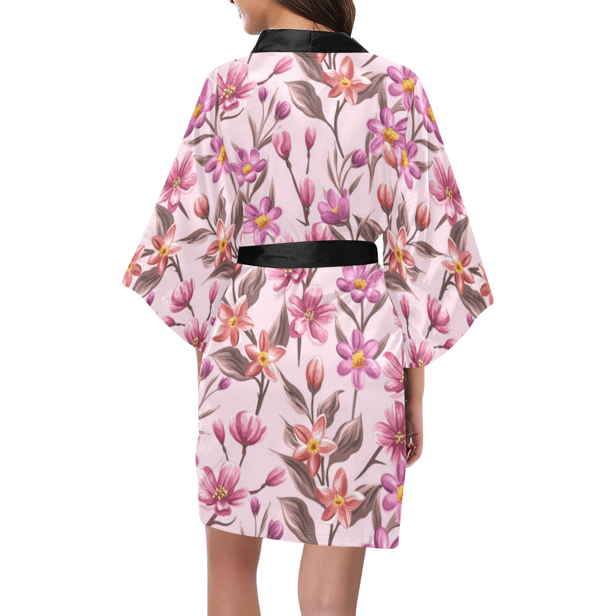 Summer Floral Pattern Print Design SF09 Women Kimono Robe