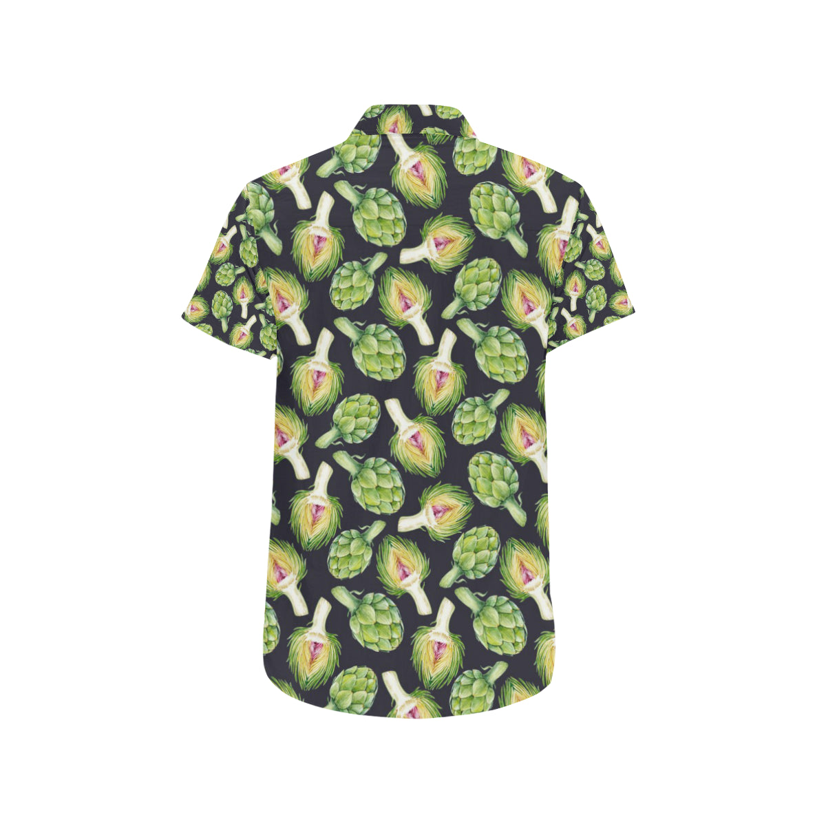 Artichoke Pattern Print Design 01 Men's Short Sleeve Button Up Shirt