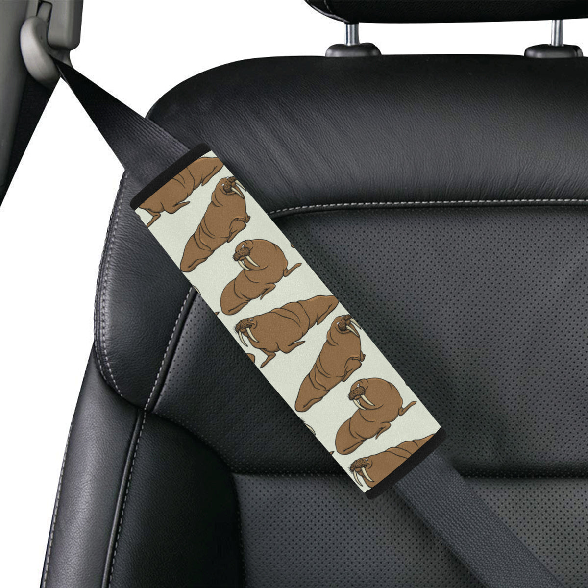 Walrus Pattern Print Design 03 Car Seat Belt Cover