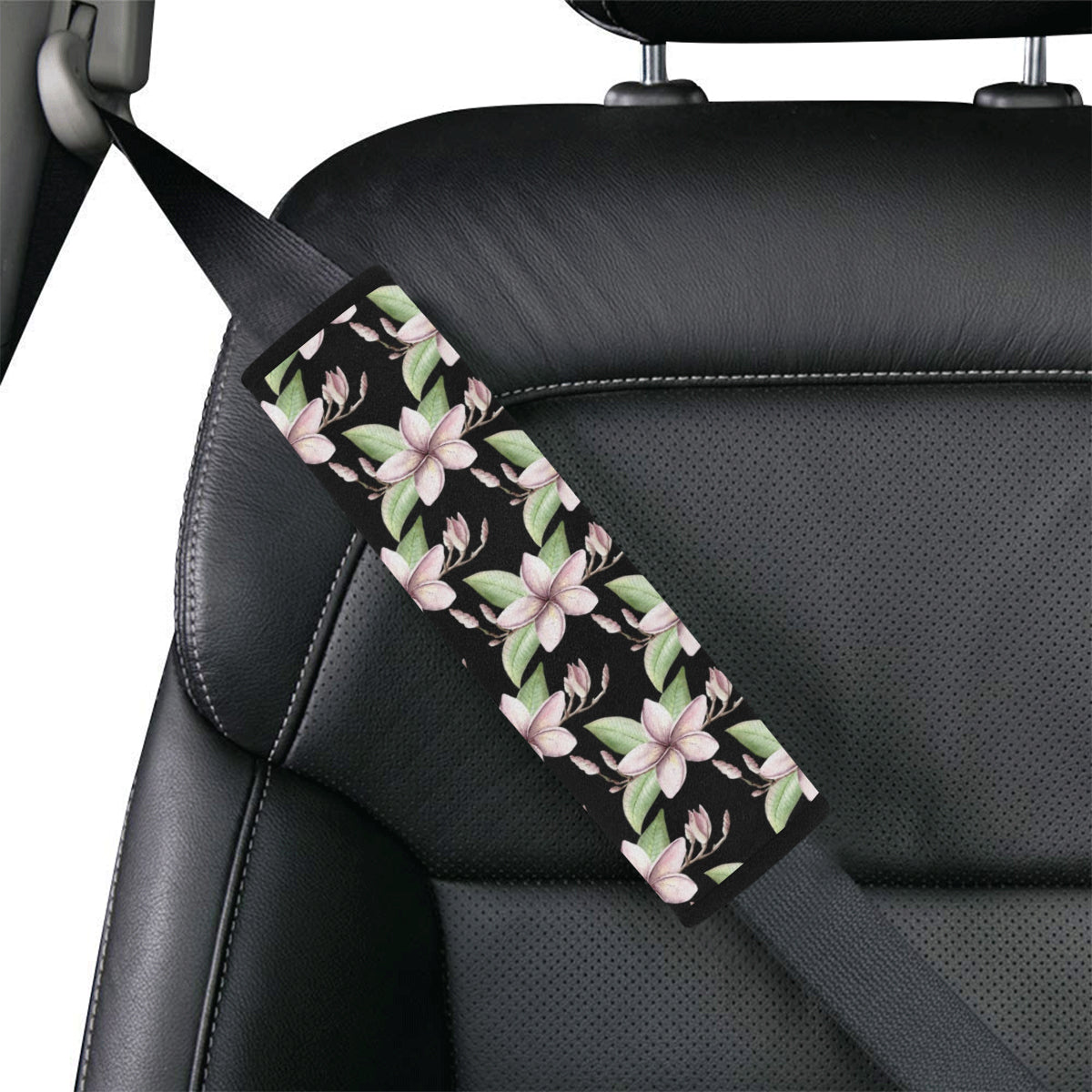 Plumeria Pattern Print Design PM02 Car Seat Belt Cover