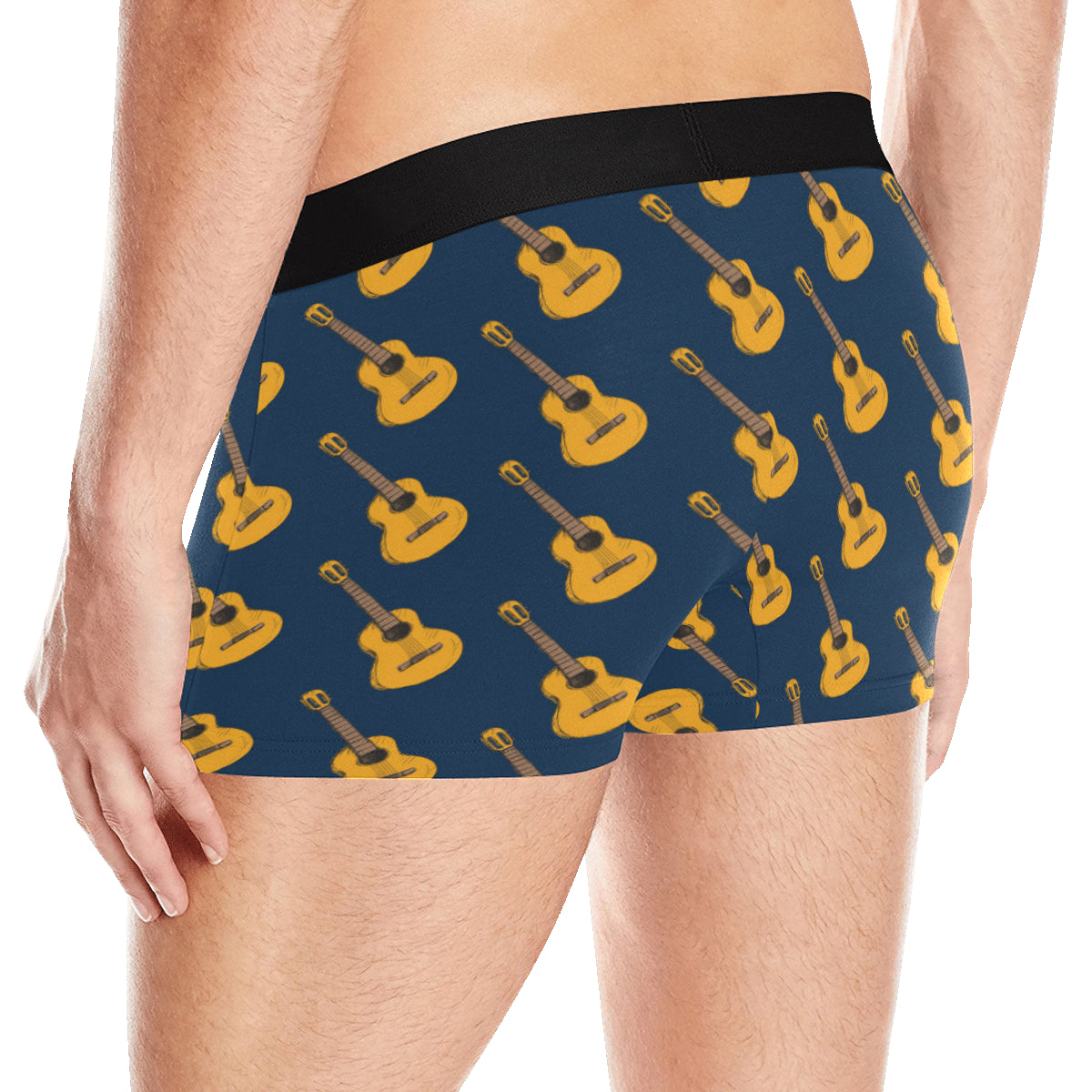 Acoustic Guitar Pattern Print Design 04 Men's Boxer Briefs