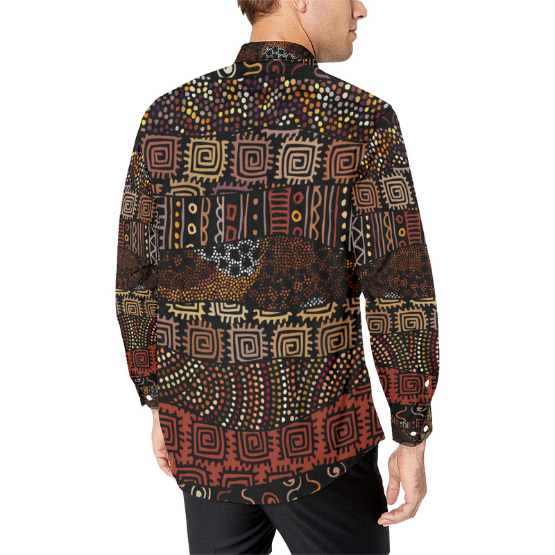 African Pattern Print Design 07 Men's Long Sleeve Shirt