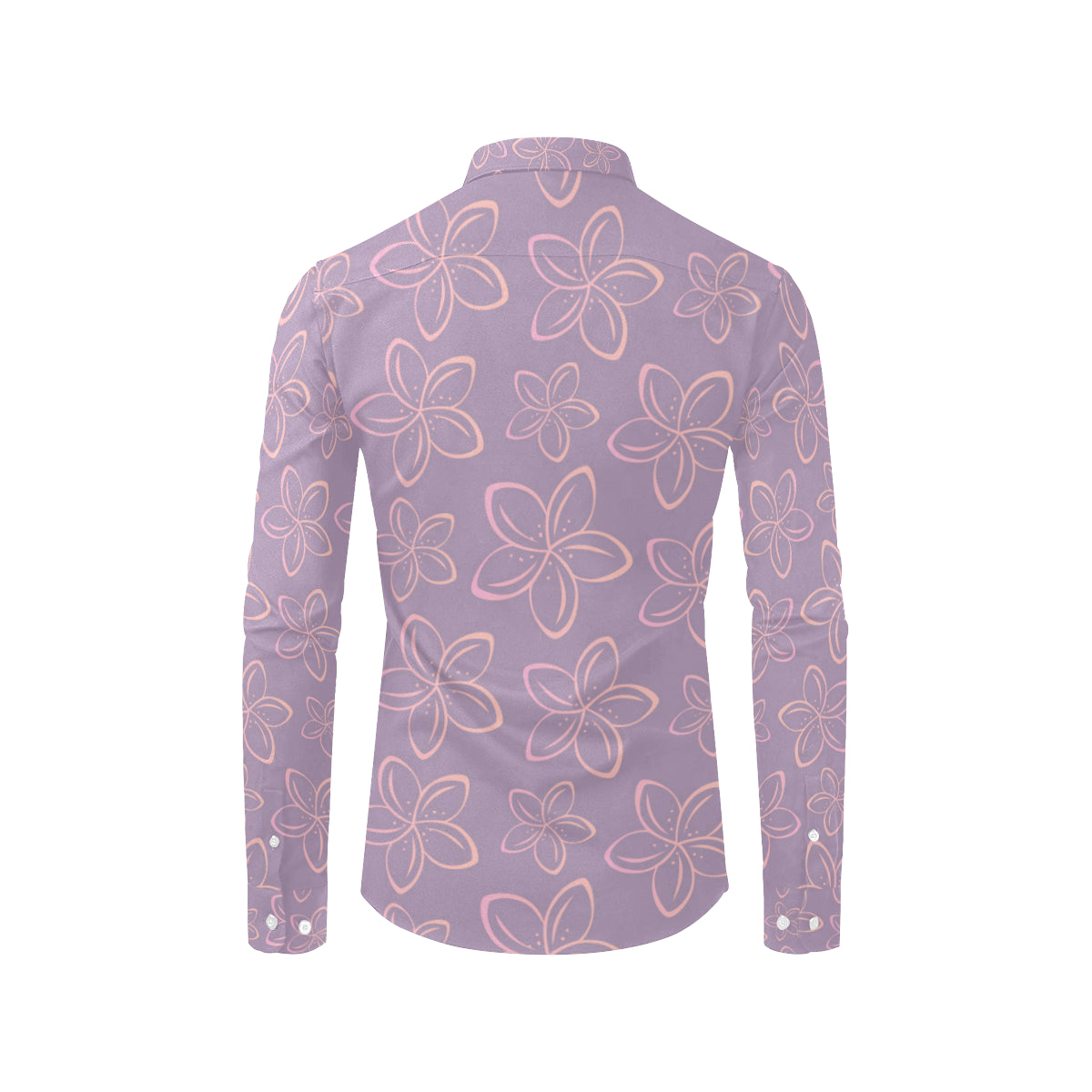 Plumeria Pattern Print Design A01 Men's Long Sleeve Shirt