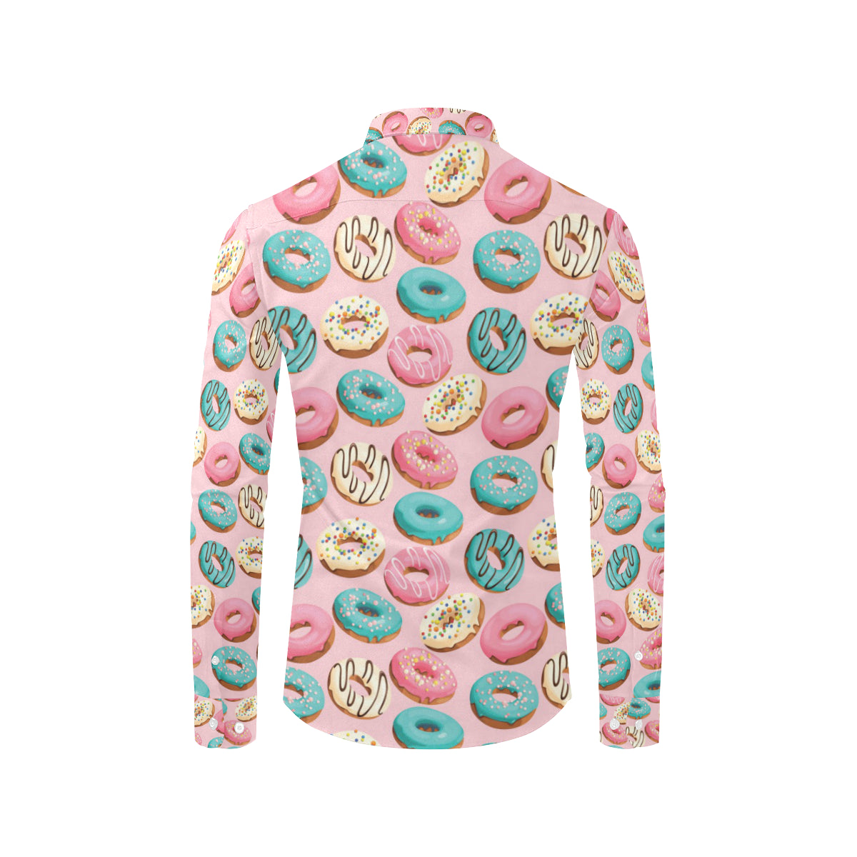 Donut Pattern Print Design DN06 Men's Long Sleeve Shirt