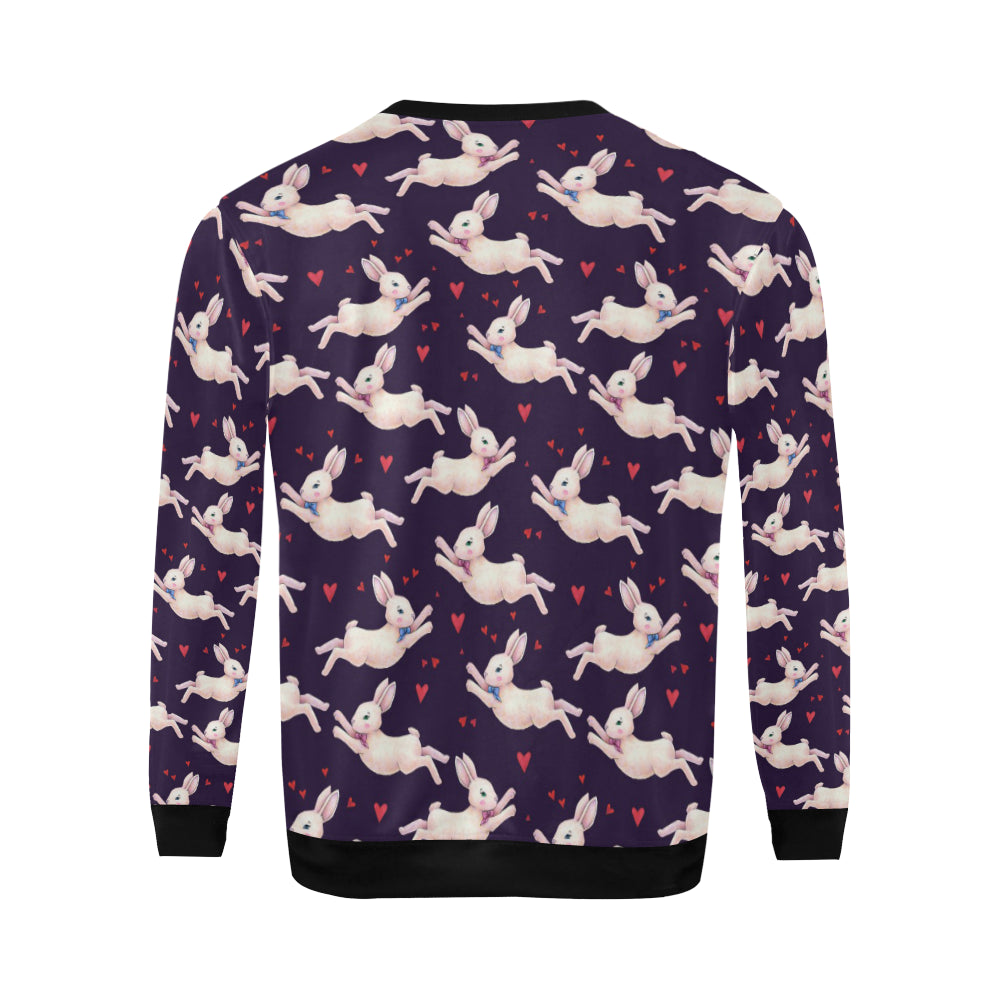 Rabbit Pattern Print Design RB016 Men Long Sleeve Sweatshirt