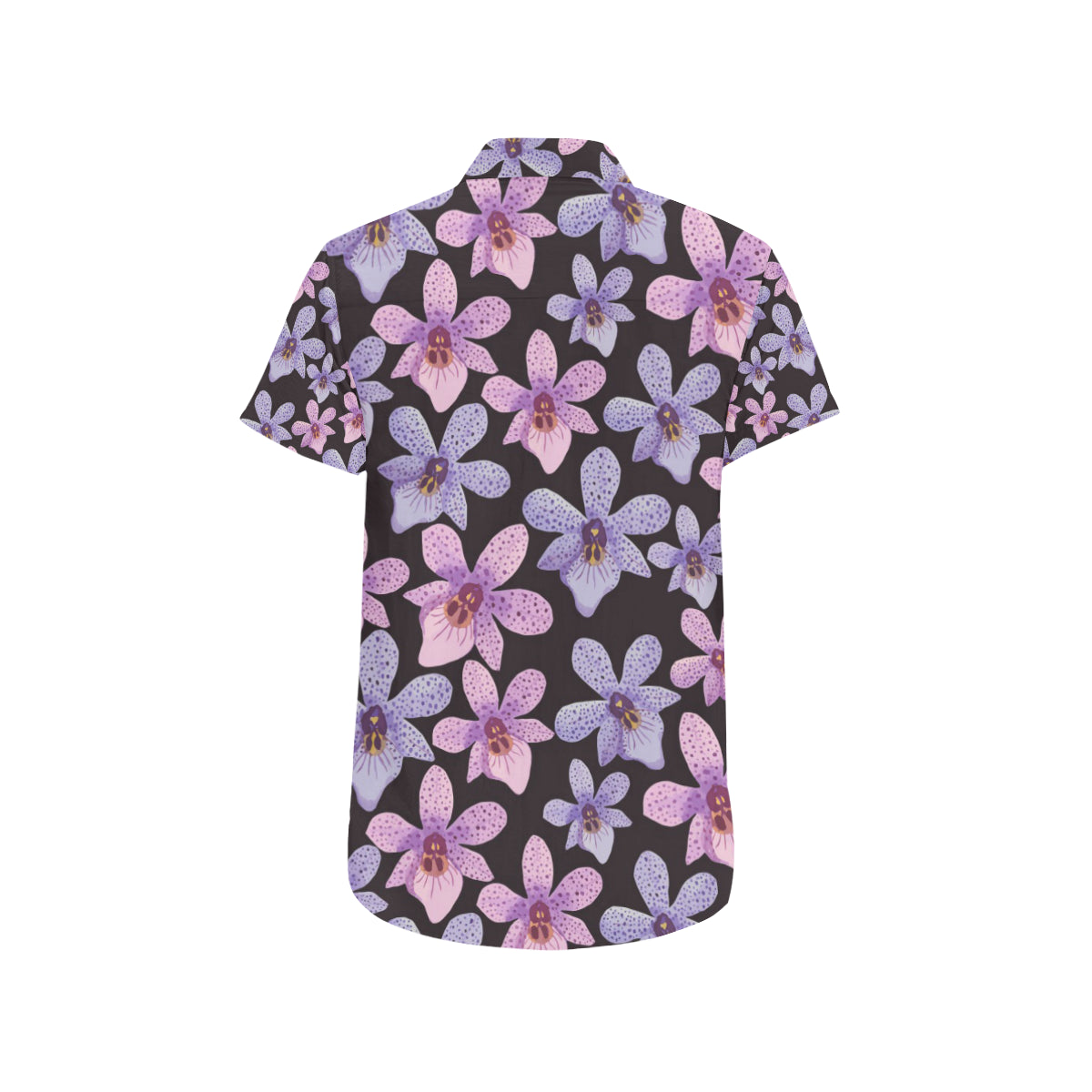 Orchid Pattern Print Design OR08 Men's Short Sleeve Button Up Shirt