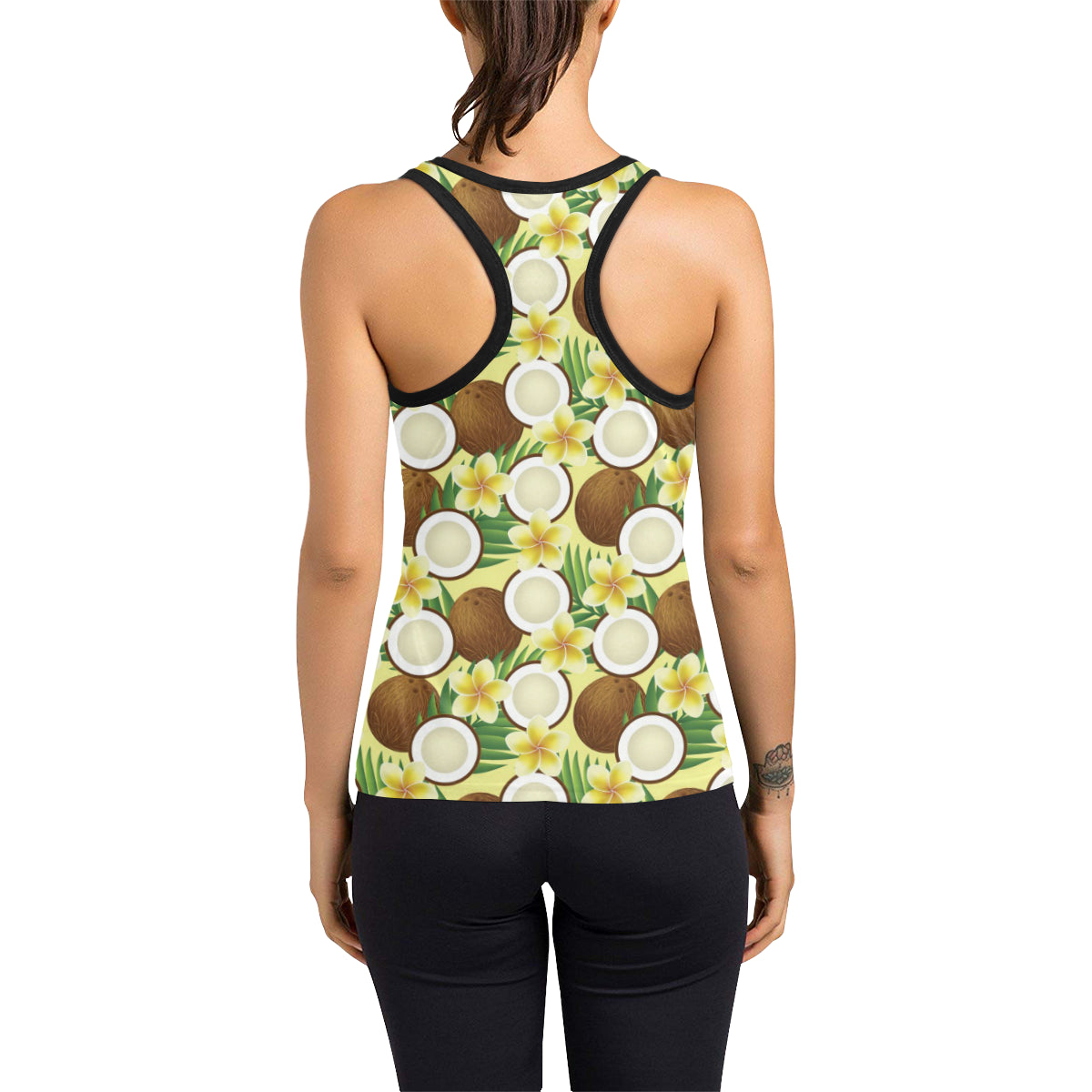 Coconut Pattern Print Design CN02 Women's Racerback Tank Top