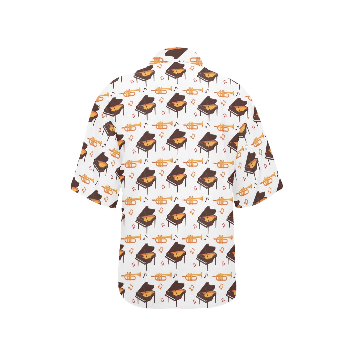 Piano Print Design LKS406 Women's Hawaiian Shirt
