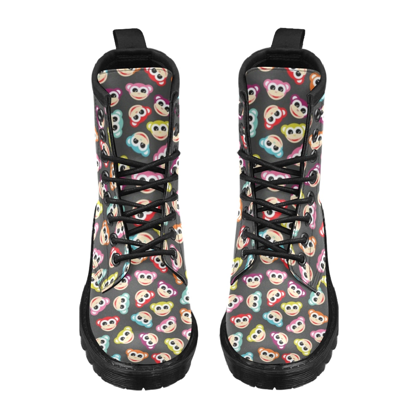 Monkey Head Design Themed Print Women's Boots