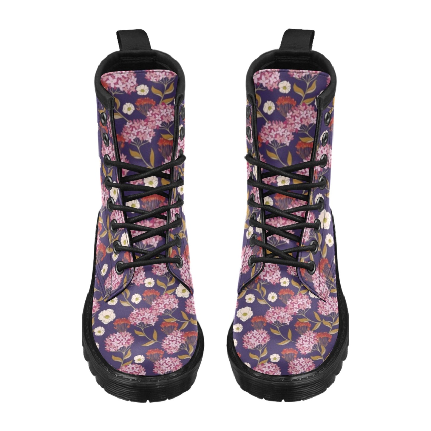 Hydrangea Pattern Print Design HD010 Women's Boots