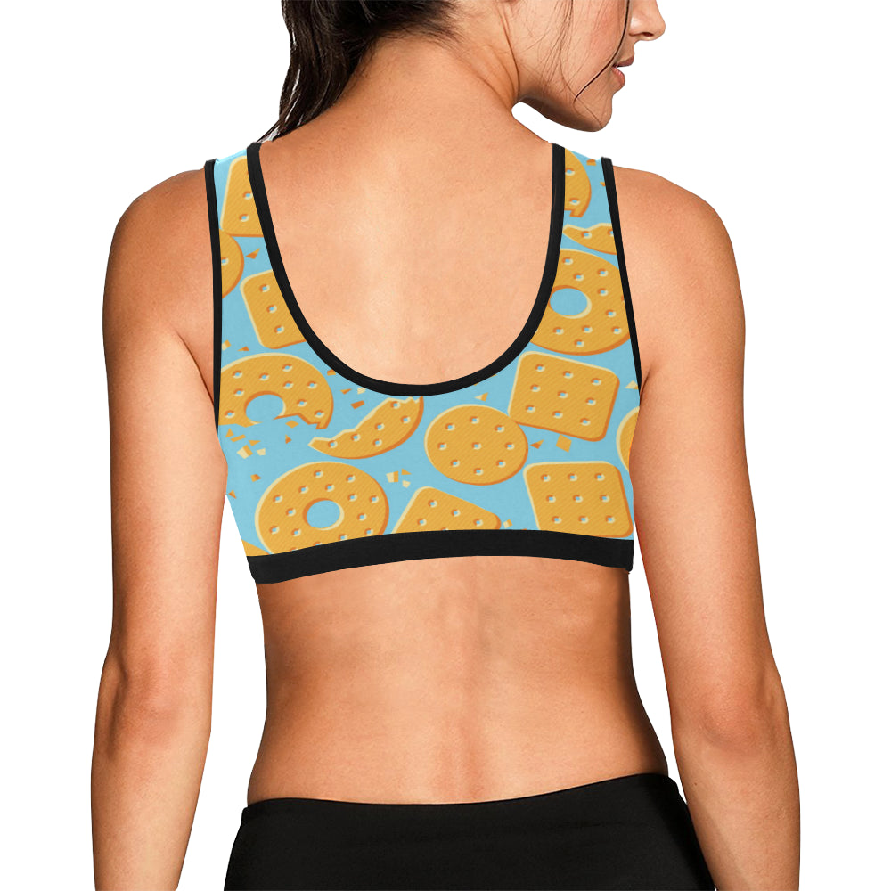 Cracker Pattern Print Design 02 Sports Bra
